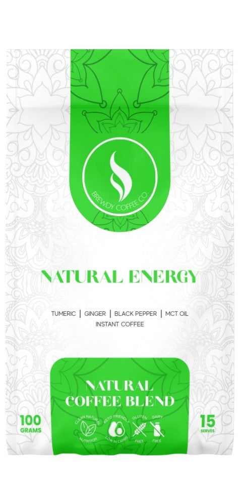 Natural Energy Coffee front of pack, Brewdy Coffee Co
